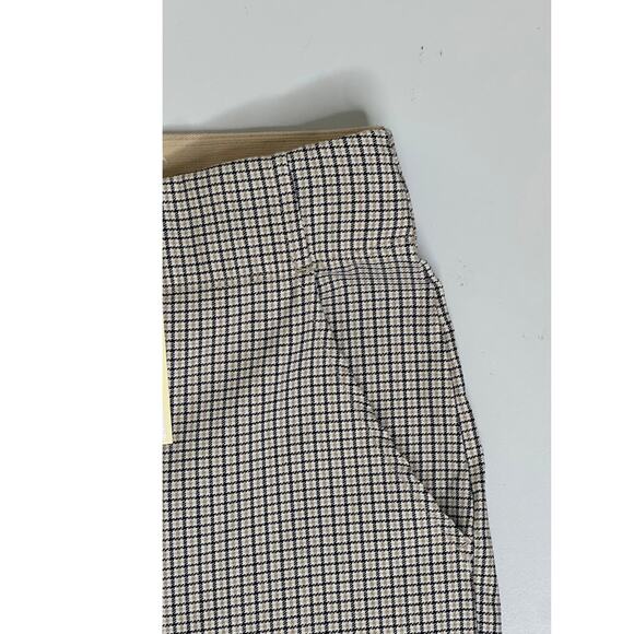 Max Studio Tan Brown Houndstooth Ponte Pull-On Pants Straight Leg Stretch S - Picture 5 of 10